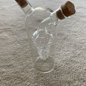 SALE! Clear Glass Oil and Vinegar Dispenser with Cork Stoppers